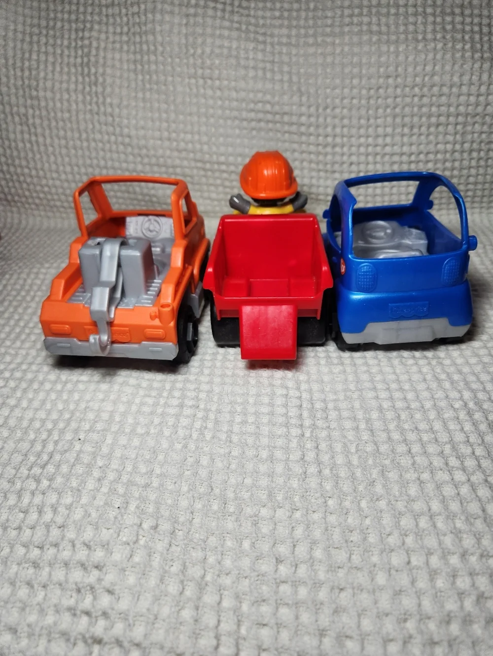 Fisher-Price Little People Vehicle Set Dump Truck, Tow Truck, And Figure